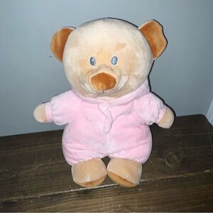 Ty Pluffies Love To Baby Pink PJ Bear  Plush Non-Removable Hooded Pajamas